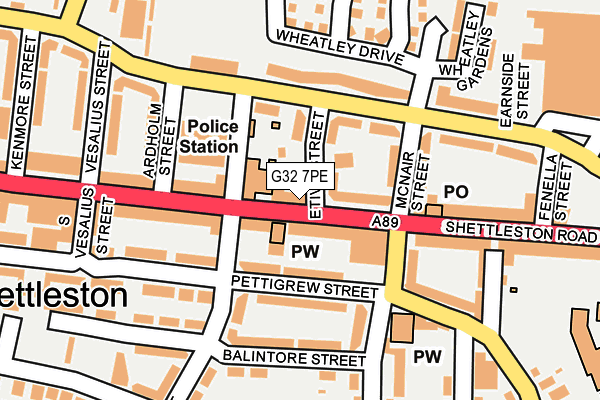 G32 7PE map - OS OpenMap – Local (Ordnance Survey)