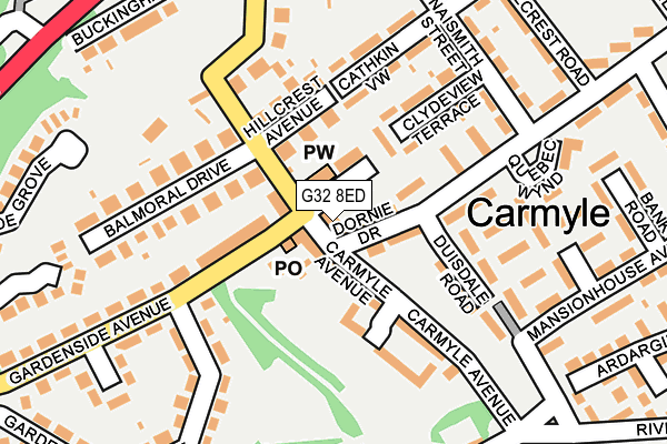 G32 8ED map - OS OpenMap – Local (Ordnance Survey)