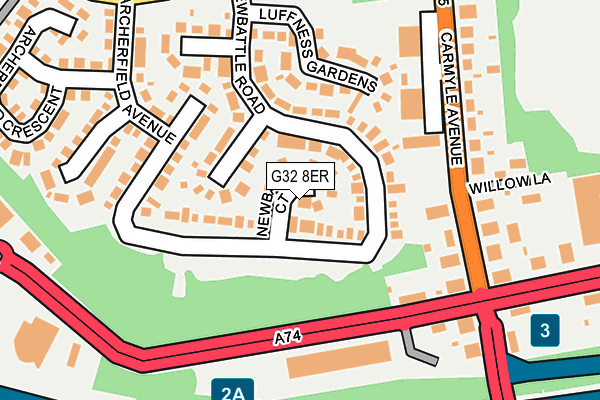 G32 8ER map - OS OpenMap – Local (Ordnance Survey)