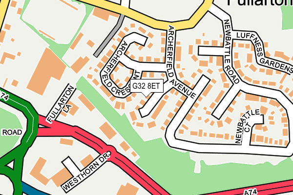 G32 8ET map - OS OpenMap – Local (Ordnance Survey)