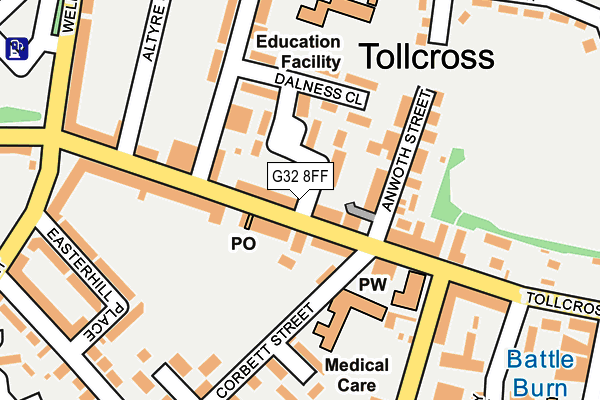 G32 8FF map - OS OpenMap – Local (Ordnance Survey)