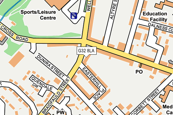 G32 8LA map - OS OpenMap – Local (Ordnance Survey)