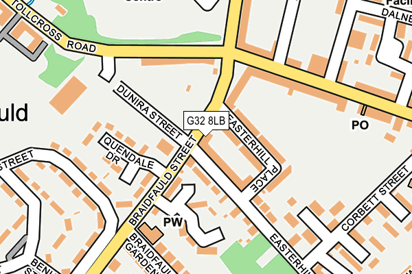 G32 8LB map - OS OpenMap – Local (Ordnance Survey)