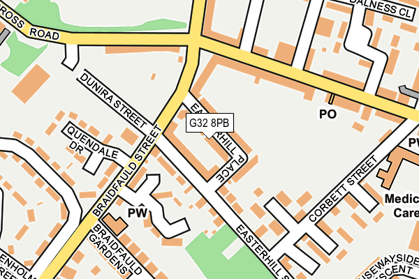 G32 8PB map - OS OpenMap – Local (Ordnance Survey)