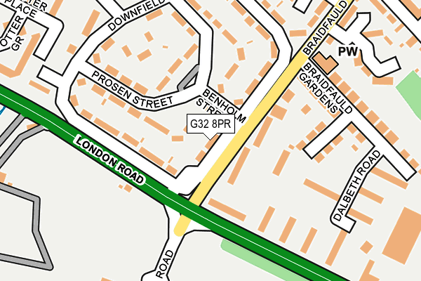 G32 8PR map - OS OpenMap – Local (Ordnance Survey)