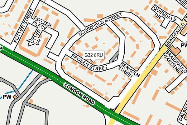 G32 8RU map - OS OpenMap – Local (Ordnance Survey)