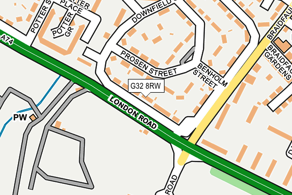 G32 8RW map - OS OpenMap – Local (Ordnance Survey)