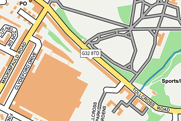 G32 8TD map - OS OpenMap – Local (Ordnance Survey)