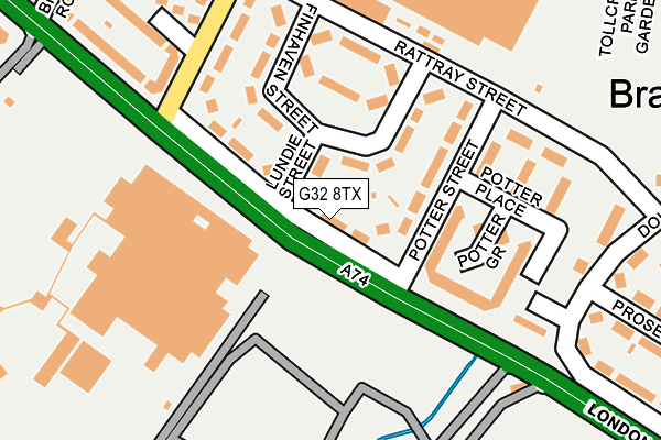 G32 8TX map - OS OpenMap – Local (Ordnance Survey)