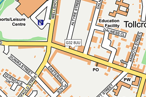 G32 8UU map - OS OpenMap – Local (Ordnance Survey)
