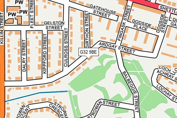 G32 9BE map - OS OpenMap – Local (Ordnance Survey)