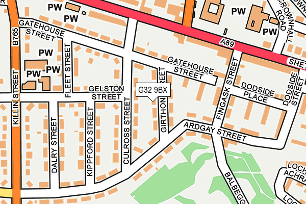 G32 9BX map - OS OpenMap – Local (Ordnance Survey)