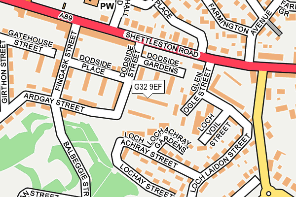 G32 9EF map - OS OpenMap – Local (Ordnance Survey)