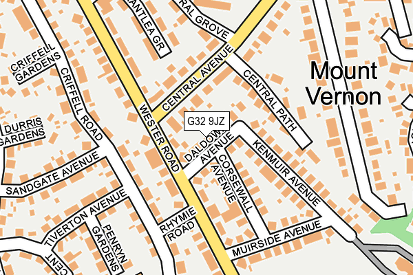 G32 9JZ map - OS OpenMap – Local (Ordnance Survey)
