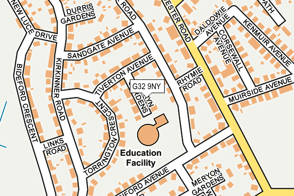 G32 9NY map - OS OpenMap – Local (Ordnance Survey)