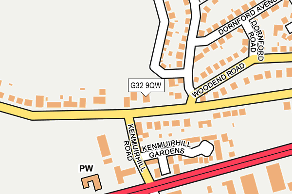 G32 9QW map - OS OpenMap – Local (Ordnance Survey)