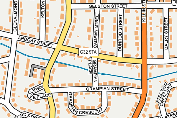 G32 9TA map - OS OpenMap – Local (Ordnance Survey)
