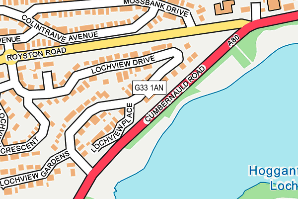 G33 1AN map - OS OpenMap – Local (Ordnance Survey)