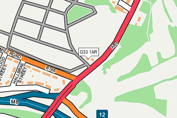 G33 1AR map - OS OpenMap – Local (Ordnance Survey)