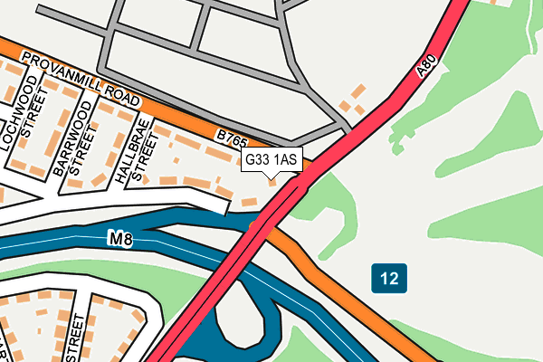G33 1AS map - OS OpenMap – Local (Ordnance Survey)