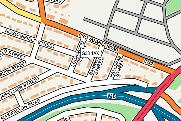 G33 1AX map - OS OpenMap – Local (Ordnance Survey)