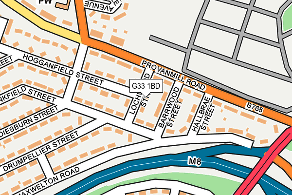 G33 1BD map - OS OpenMap – Local (Ordnance Survey)