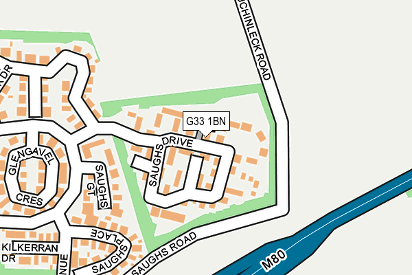 G33 1BN map - OS OpenMap – Local (Ordnance Survey)