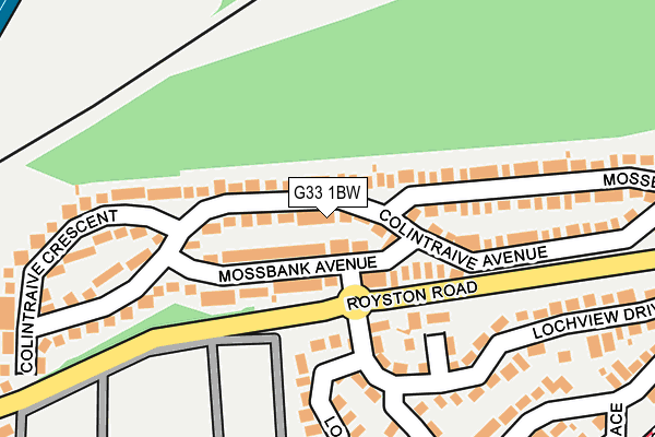 G33 1BW map - OS OpenMap – Local (Ordnance Survey)