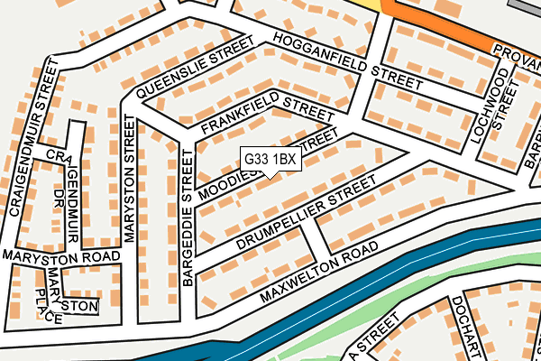 G33 1BX map - OS OpenMap – Local (Ordnance Survey)