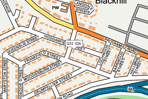 G33 1DA map - OS OpenMap – Local (Ordnance Survey)