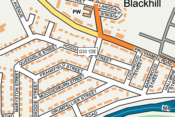 G33 1DE map - OS OpenMap – Local (Ordnance Survey)