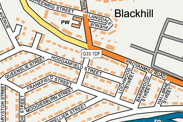 G33 1DF map - OS OpenMap – Local (Ordnance Survey)