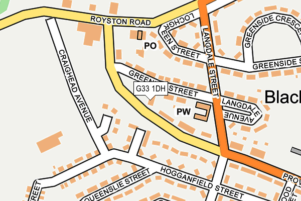 G33 1DH map - OS OpenMap – Local (Ordnance Survey)