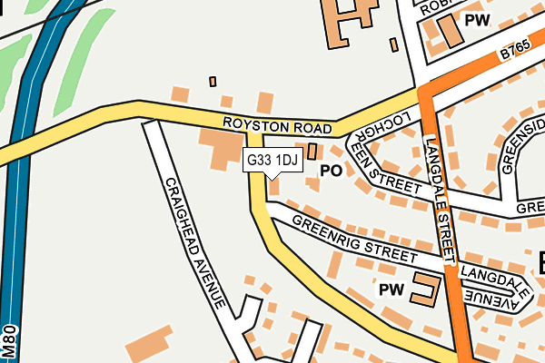 G33 1DJ map - OS OpenMap – Local (Ordnance Survey)