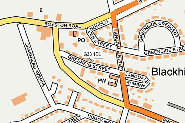 G33 1DL map - OS OpenMap – Local (Ordnance Survey)