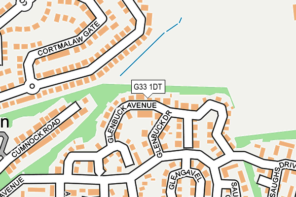 G33 1DT map - OS OpenMap – Local (Ordnance Survey)
