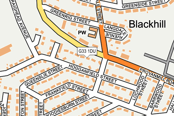 G33 1DU map - OS OpenMap – Local (Ordnance Survey)