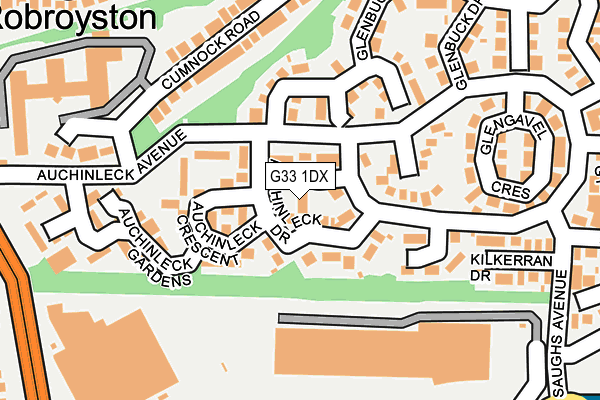 G33 1DX map - OS OpenMap – Local (Ordnance Survey)