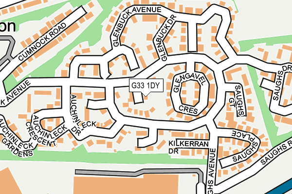 G33 1DY map - OS OpenMap – Local (Ordnance Survey)