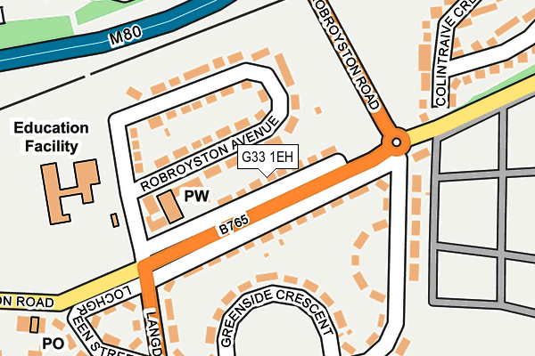 G33 1EH map - OS OpenMap – Local (Ordnance Survey)