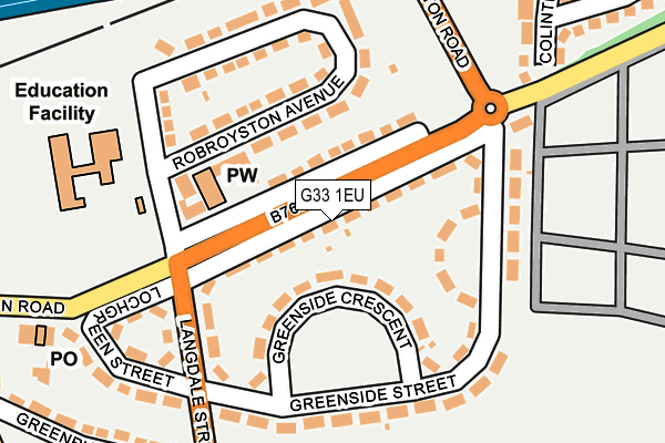 G33 1EU map - OS OpenMap – Local (Ordnance Survey)