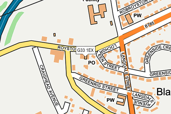 G33 1EX map - OS OpenMap – Local (Ordnance Survey)
