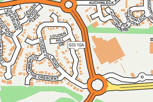 G33 1GA map - OS OpenMap – Local (Ordnance Survey)