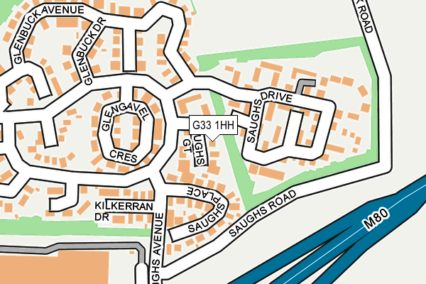G33 1HH map - OS OpenMap – Local (Ordnance Survey)