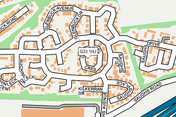 G33 1HJ map - OS OpenMap – Local (Ordnance Survey)