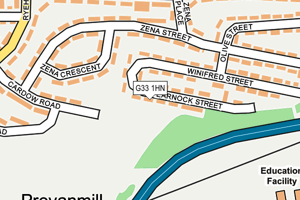 G33 1HN map - OS OpenMap – Local (Ordnance Survey)