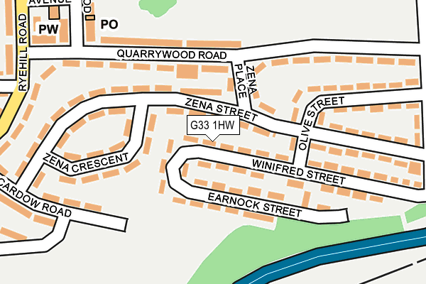 G33 1HW map - OS OpenMap – Local (Ordnance Survey)