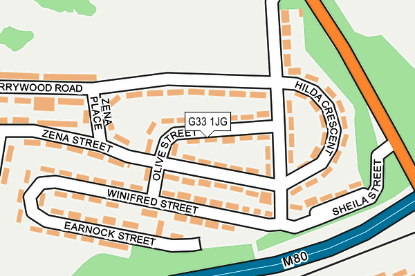 G33 1JG map - OS OpenMap – Local (Ordnance Survey)