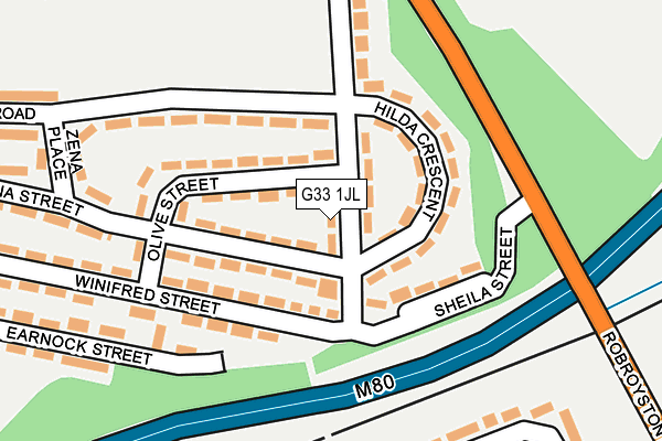 G33 1JL map - OS OpenMap – Local (Ordnance Survey)