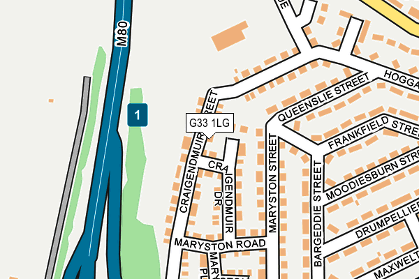 G33 1LG map - OS OpenMap – Local (Ordnance Survey)